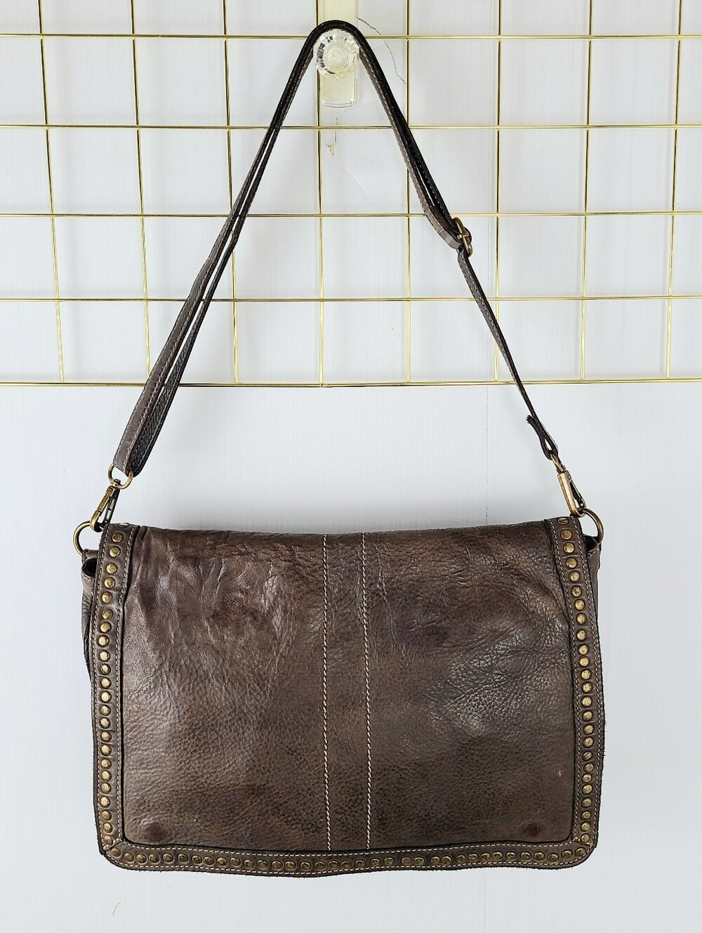 Free People Bolsa Nova Made In Italy Camilla Rustic Boho Messenger Leather Bag